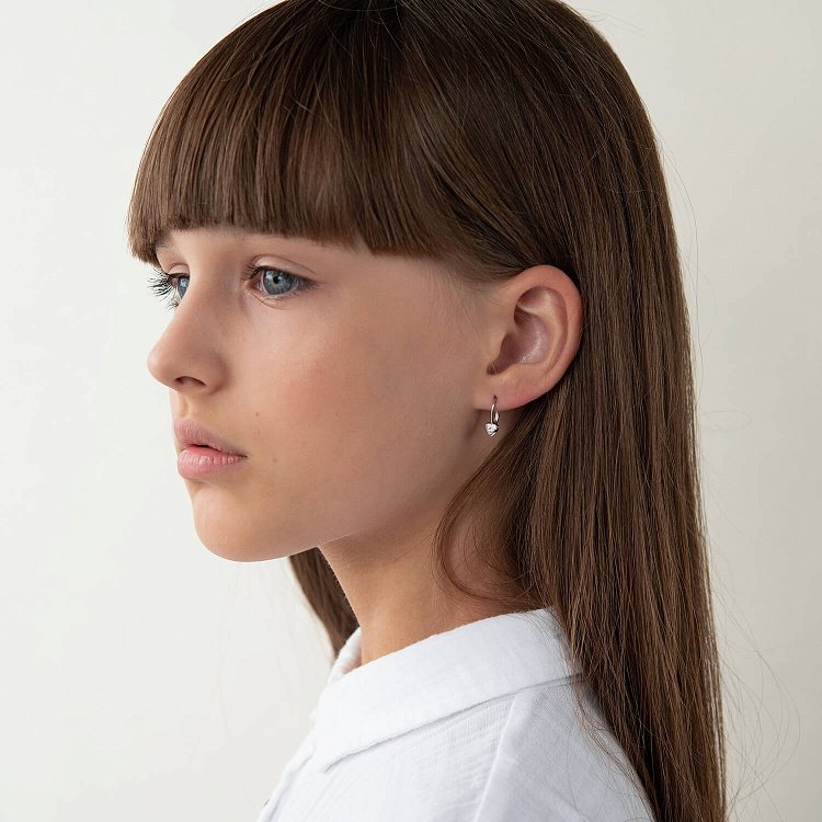 Дитячі золоті сережки "Крапельки" з фіанітами с06222 від ювелірного магазину Онікс - 1