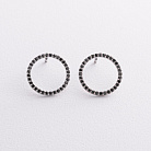 Золоті сережки - пусети "Круговорот" (чорні діаманти) сб0485м от ювелирного магазина Оникс