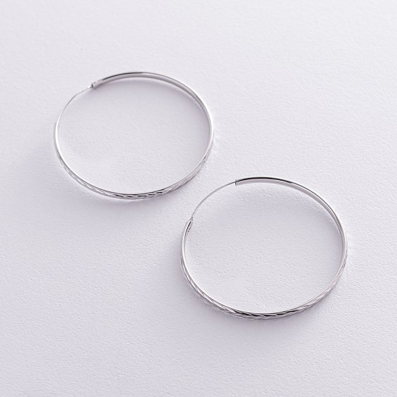 Серьги - кольца в серебре (4.9 см) 122951 №4