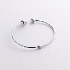 Жесткий браслет "Шарики" в белом золоте б05509 от ювелирного магазина Оникс - 4