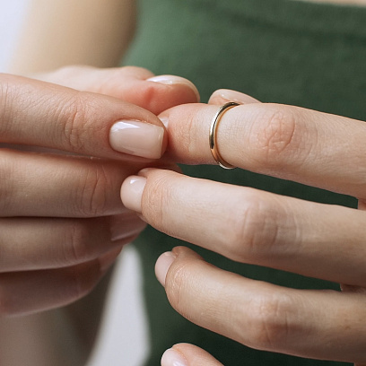 Тонкое кольцо "Минимализм" в желтом золоте обр00333 №24