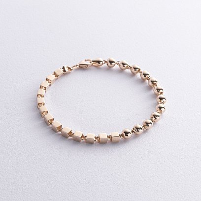 Золотий браслет "Кубики - кульки" б05397