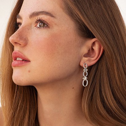 Срібні сережки "Beatrice" 123396 №5