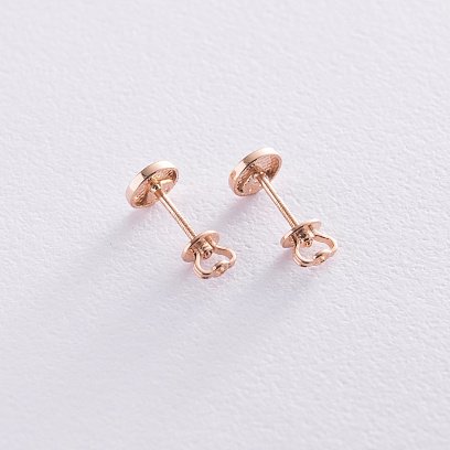 Золоті сережки - пусети з фіанітами с06074 №3