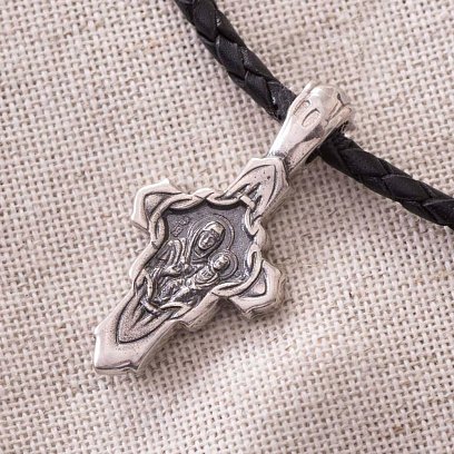 Серебряный православный крестик с распятием 13843 №2