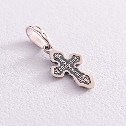 Срібний хрестик (чорніння) "Спаси і збережи" 131964 №4