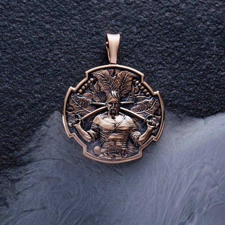 Золотий кулон "Український козак. Молитва до Пресвятої Богородиці" п03797 від ювелірного магазину Онікс - 5