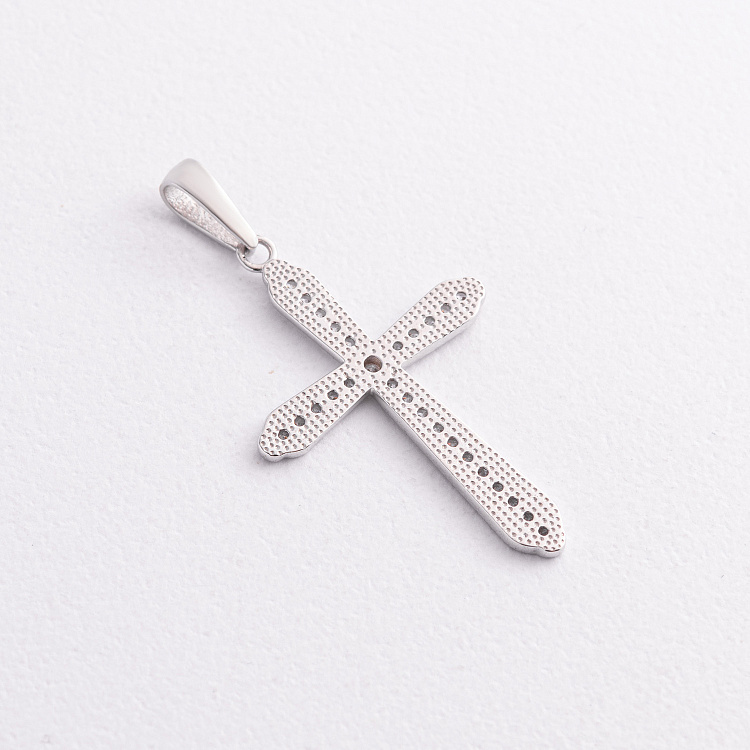 Крестик в белом золоте (фианиты) п04060 от ювелирного магазина Оникс - 1