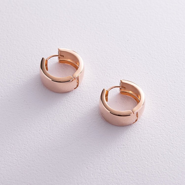 Сережки - кільця в червоному золоті с08181 від ювелірного магазину Онікс - 3