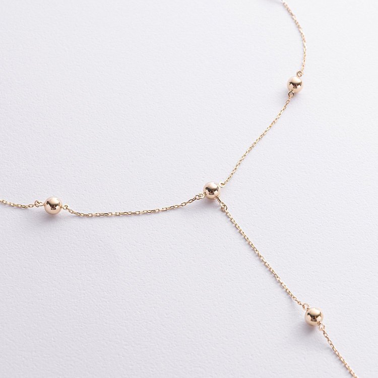 Колье 2 в 1 "Шарики" в желтом золоте кол01980 от ювелирного магазина Оникс - 2