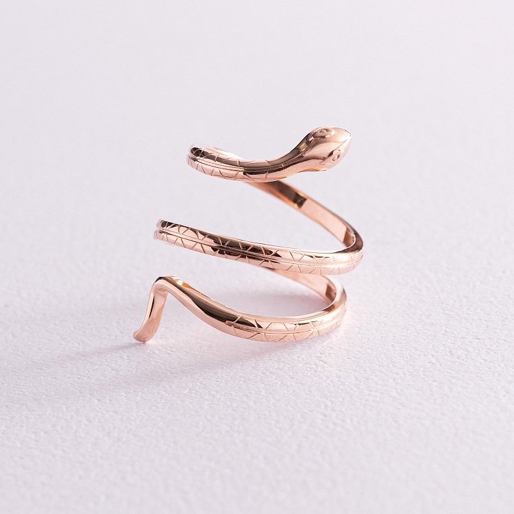 Каблучка "Змія" у червоному золоті к06935 від ювелірного магазину Онікс