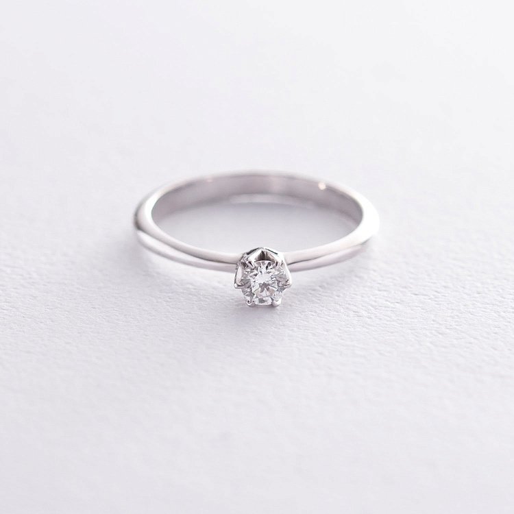 Помолвочное кольцо в белом золоте (бриллиант) кб0194 от ювелирного магазина Оникс - 2