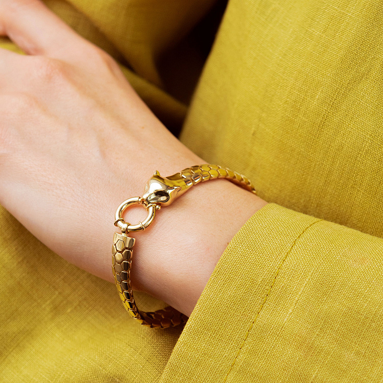 Браслет "Пантера" у жовтому золоті б05818 від ювелірного магазину Онікс - 7