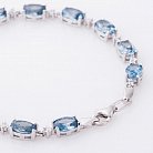 Срібний браслет з синіми фіанітами 141137 от ювелирного магазина Оникс - 2