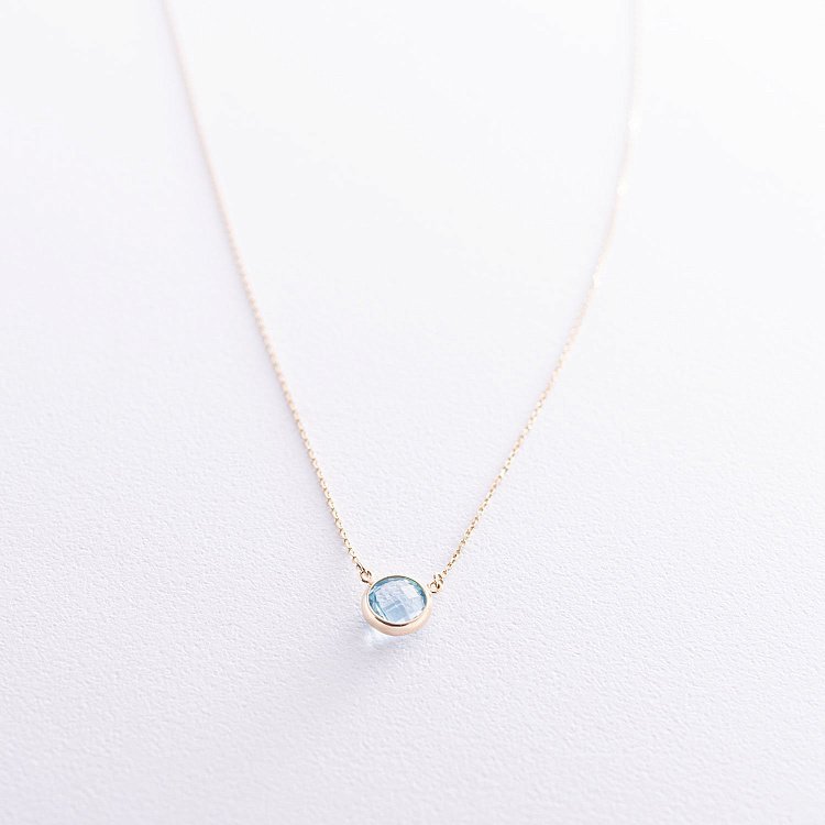 Кольє з топазом в жовтому золоті кол01340 від ювелірного магазину Онікс - 5