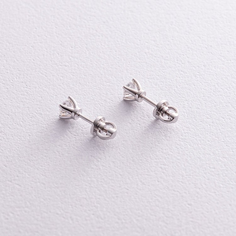 Золотые серьги - пусеты с бриллиантами 329591121 от ювелирного магазина Оникс - 4