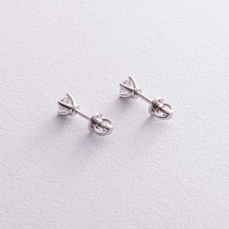 Золотые серьги - пусеты с бриллиантами 329591121 - купить Золотые