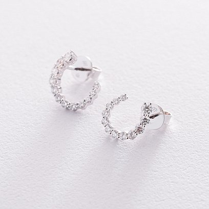 Золоті сережки-пусети з діамантами сб0280ri