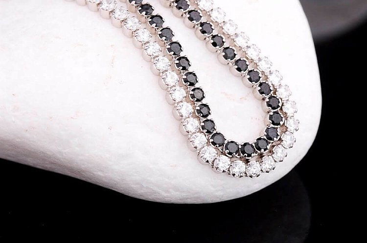 Женский браслет из белого золота с фианитами б01686 от ювелирного магазина Оникс - 3