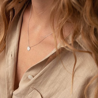 Кольє "Монетка" в білому золоті (можливе гравіювання) кол01742 №4