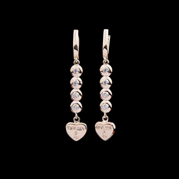 Золоті сережки з серцями і фіанітами с04270 від ювелірного магазину Онікс - 2