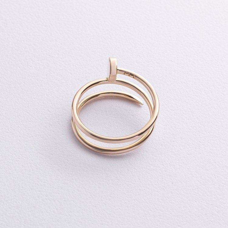 Кольцо "Гвоздь" в желтом золоте к08170 от ювелирного магазина Оникс - 6