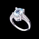 Срібний перстень з блакитним топазом 111548 от ювелирного магазина Оникс - 1