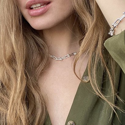 Срібне кольє "Фантазія" 181103 №10