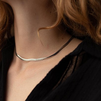 Серебряная цепочка (снейк) рс134519 №6