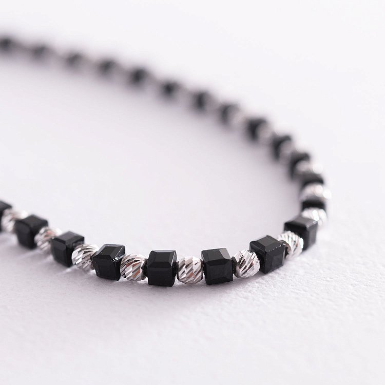 Срібний браслет з оніксом 141377 від ювелірного магазину Онікс - 2