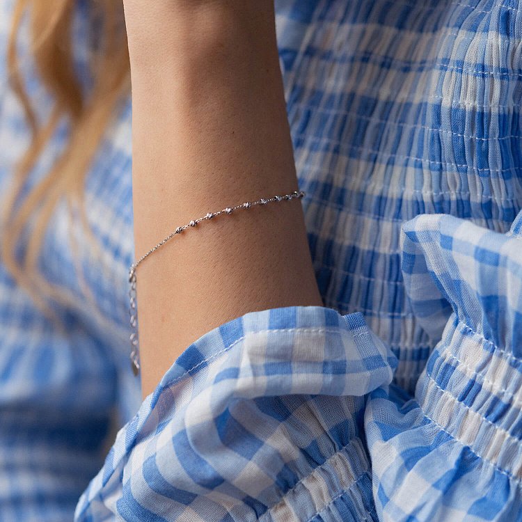 Браслет "Шарики" в белом золоте б05190 от ювелирного магазина Оникс - 3