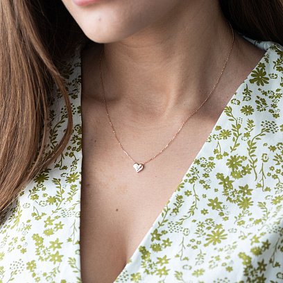 Золоте кольє "Серце" (фіаніт) кол01177 №2