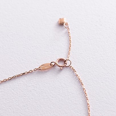 Золотой браслет "Клевер" на ногу б04906 №4