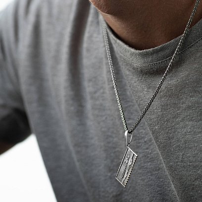 Серебряный кулон "Герой на тракторі. Слава Україні" 1005 №5