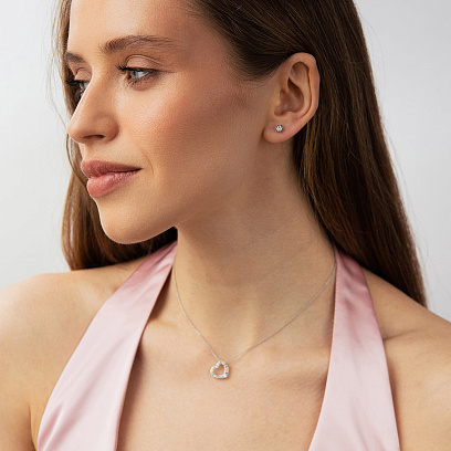 Золотые серьги - пусеты с бриллиантами сб0083са №6