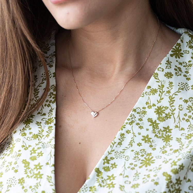 Золоте кольє "Серце" (фіаніт) кол01177 від ювелірного магазину Онікс - 1