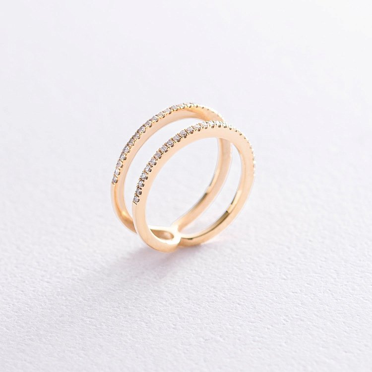 Кольцо с бриллиантами в желтом золоте 164443ch от ювелирного магазина Оникс - 2