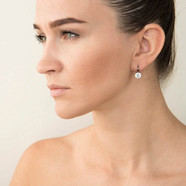 Серебряные серьги (фианит) 121271 от ювелирного магазина Оникс - 3