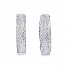 Срібні сережки-кільця з фіанітами (родій) 12692 от ювелирного магазина Оникс - 1
