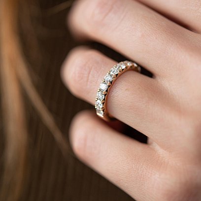 Кольцо в желтом золоте с бриллиантами кб0391ri №5