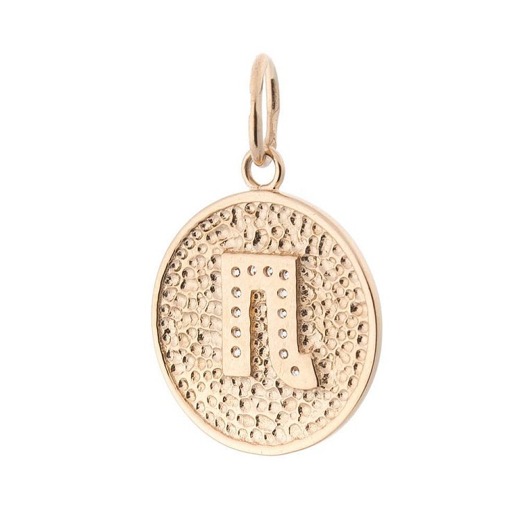 Золота підвіска з літерою "Л" (фіаніти) п01546л від ювелірного магазину Онікс - 1