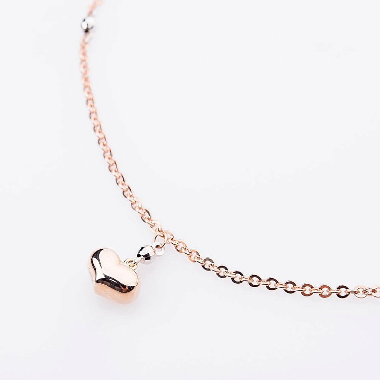 Золотий браслет на ногу "Серце" б02119 від ювелірного магазину Онікс - 1