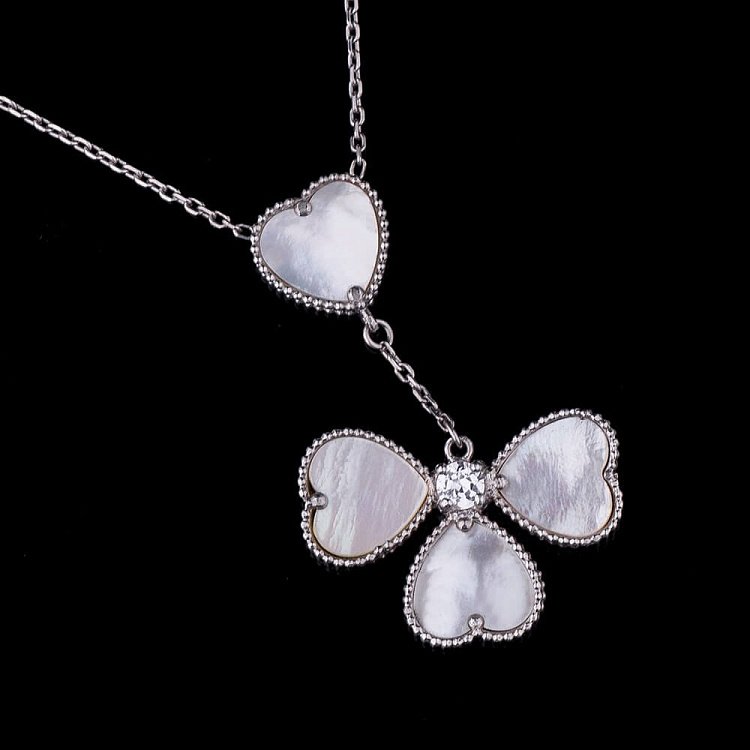 Родоване кольє "Конюшина" з перламутром (50см) 18188 від ювелірного магазину Онікс - 1