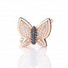 Золотий перстень "Метелик" з фіанітами к06097 от ювелирного магазина Оникс - 2