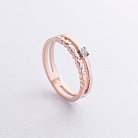 Золотое помолвочное кольцо c сердечками (бриллиант) кб0537м от ювелирного магазина Оникс