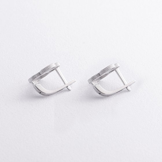 Сережки "Конюшина" в білому золоті с09778 №4