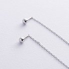 Срібні сережки - протяжки "Кульки" 902-01286 от ювелирного магазина Оникс - 2