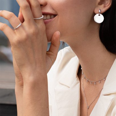 Подвійне золоте кольє "Дуальність" з фіанітами кол01388 №14