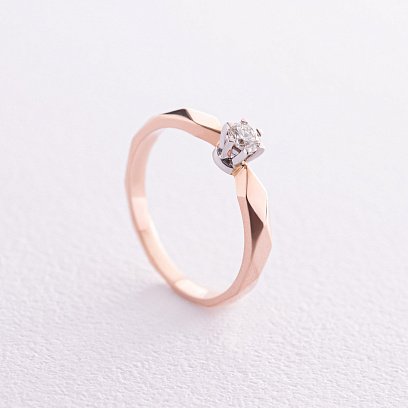 Заручальна золота каблучка з діамантом 211992421