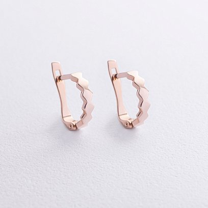 Серьги из красного золота на английской застежке с06385